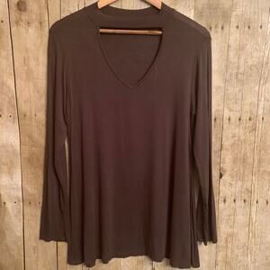 Envy V Neck Choker Flowy Blouse Womens Medium V Neck Black Goth Witchy